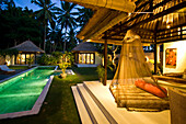 Privat Villa Pleiades with swimming pool surrounded by rice fields in Ubud Bali Indonesia