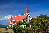 Eglise de Cap Malheureux, Dorfkirche mit rotem Dach,  Mauritius, Afrika