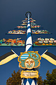 Maypole on the Viktualienmarkt in  Munich , Germany