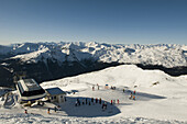 Skigebiet Reinswald, Gipfellift, Gipfelstation, Sarntal, Südtirol, Italien