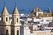 Europe, Spain, Andalucia, cadiz, Iglesia del Carmen, San Antonio skyline