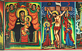 ETHIOPIA  Tullo Gudo island and its monastery of Debre Zion, Lake Ziway  Murals of Orthodox church on the island