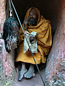 ETHIOPIA  Monk staying in the caves near the churches of Lalibela