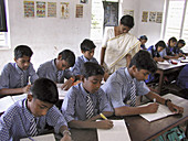 9903  INDIA  Classroom at  Saint Anthonys English medium school, Karottukara, Kerala