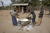 SOUTH SUDAN  The prison at Yei  Cooking food for the once daily meal which prisoners receive