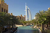 Burj Al Arab hotel from Souk Madinat Jumeirh, Dubai, United Arab Emirates