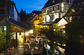 Restaurants on the river, Colmar, Alsace, France