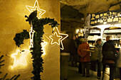 Christmas market in Valkenburg caves, The Netherlands