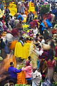 Flower market, Kolkatta (Calcutta). West Bengal, India