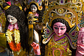 Sarasvati (Female Hindu God) idols, Kolkatta (Calcutta). West Bengal, India