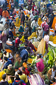 Flower market, Kolkatta (Calcutta). West Bengal, India