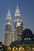 Petronas Towers & Al-Asyikin Mosque. Kuala Lumpur. Malaysia