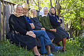 Group of elderly villagers, Maramures, Romania