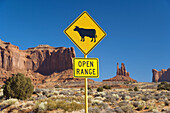 Monument Valley, Arizona, USA. Cattle sign in Monument Valley