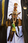 Man with Jambiya dagger & Hasan Nasrallah (leader of Hezbollah) badge. Sana, Yemen