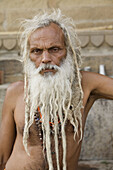 Waterman on the Ghat, Varanasi, Uttar Pradesh, India