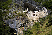 Castle Predjamski, in Predjama, Slovenia, Europe.