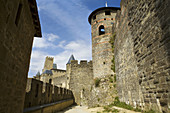 Fortress and castle, the medieval city of Carcassonne, La Cité, Carcassonne, France.
