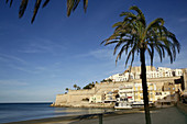 Peñiscola sea and castle view