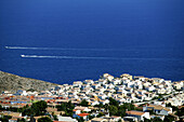 Aerial view of Spanish Mediterranean village