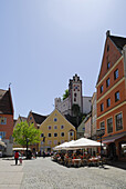High castle, Old Town, Fuessen, Allgaeu, Swabia, Bavaria, Germany