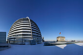 Reichstag dome in winter, Berlin, Germany