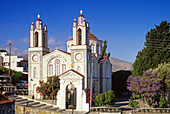 Sonnenbeschienene Kirche, Rhodos, Griechenland, Europa