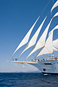 Sailing ship Star Clipper under full sail at Aegean Sea, Greece, Europe