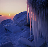 Sunrise winter at Bönhamn, Ångermanland, Sweden