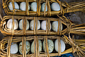 Eggs on sale in a local market in Yunnan, China