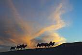 A glorious sunset over the desert in Ejina, Inner Mongolia