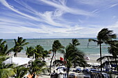 Blick über Playa El Yaque, Isla Margarita, Nueva Esparta, Venezuela