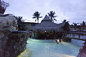 Poolbar in the evening, Hotel Pueblo Caribe, Playa el Tirano, Isla Margarita, Nueva Esparta, Venezuela