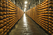 Fontina cheeses (traditional cow´s milk Italian cheese made in Aosta Valley). Aosta Valley,  Italy
