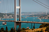 Bosphorus Bridge and Fatih Sultan Mehmet Bridge,  Bosphorus Strait,  Istanbul,  Turkey