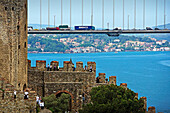 Rumelihisari fortress and Fatih Sultan Mehmet Bridge,  Bosphorus Strait,  Istanbul,  Turkey