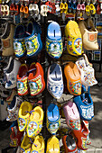 Tradicional Dutch clog shoes in souvenir shop, Amsterdam. The Netherlands