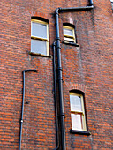 Back façade of building in the Soho, London. England, UK