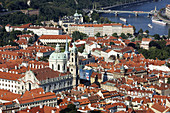 St. Nicholas Church and Vltava river, Prague, Czech Republic