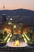 Fountain of Montjuic designed by Carles Buïgas, Barcelona. Catalonia, Spain