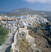 View of hillside village, Santorini Island, Greek Islands