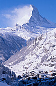 The Matterhorn in winter, Zermatt, Valais Canton, Switzerland