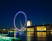 London Eye at Night, London, UK, England