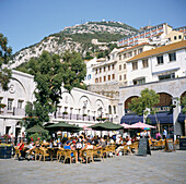 Cafe Scene, Casements Square, Gibraltar