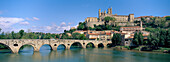 View of Town & River Orb, Beziers, Languedoc-Roussillon, France