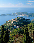 View of Town, Eze, Cote d'Azur, France