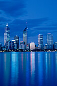 Perth Skyline from the Fountains, Perth, Western Australia, Australia