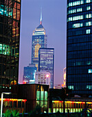 Financial Centre at Night, Hong Kong, Hong Kong, China