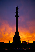 Columbus Monument at Sunset, Barcelona, Catalunya, Spain