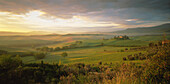 Landscape at dawn, Val d'Orcia, Tuscany, Italy
